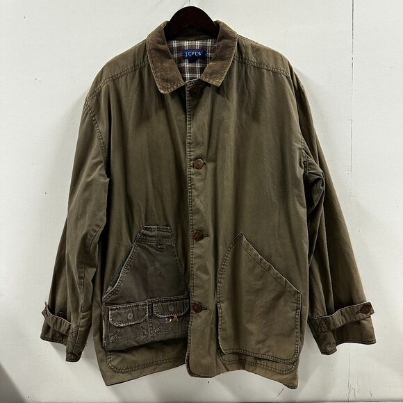 Vintage J Crew Upcycled Barn Jacket Chore Coat XL Plaid Flannel Lined - Picture 2 of 11